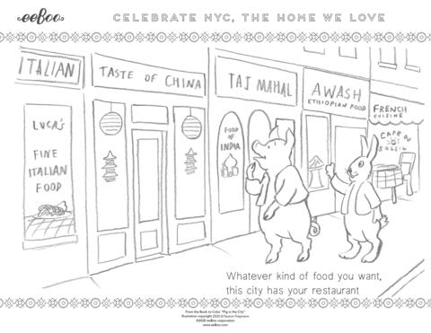 Download a Free Coloring Page: Restaurants of New York City