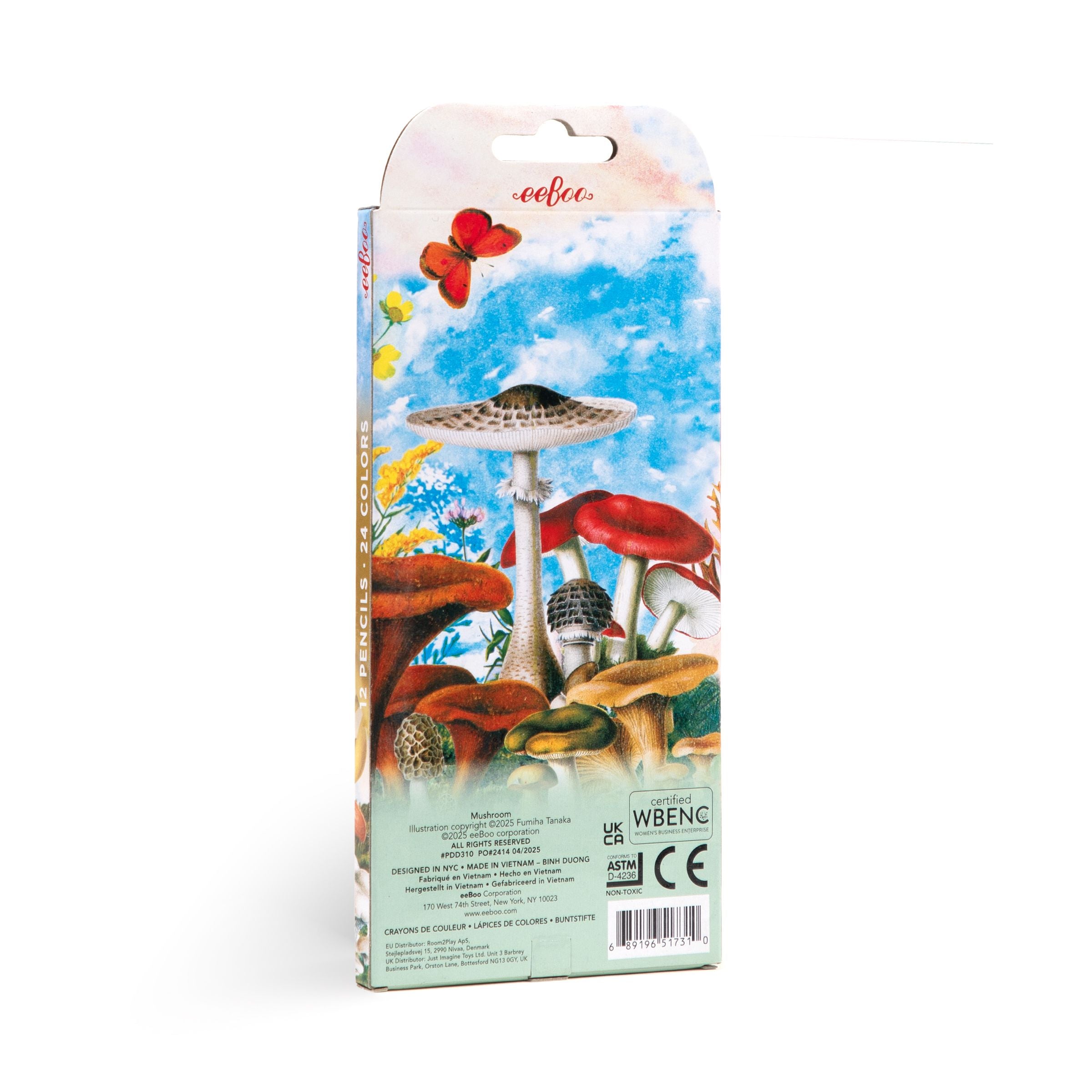 Mushroom 12 Double Sided Color Pencils