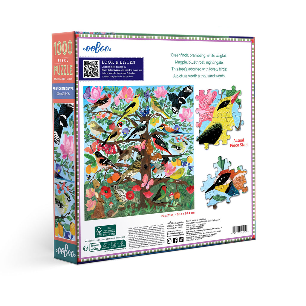 French Medieval Songbirds 1000 Piece Puzzle