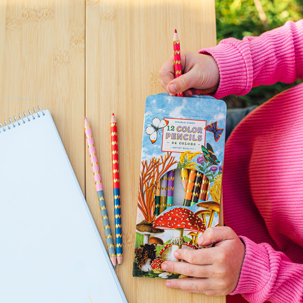Mushroom 12 Double Sided Color Pencils