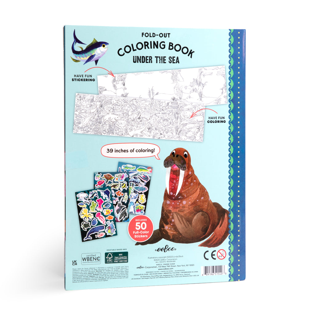 Under the Sea Fold-Out Coloring Book