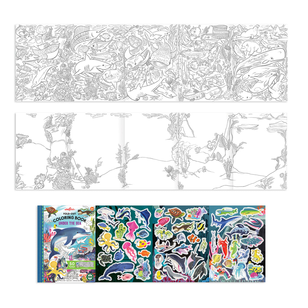 Under the Sea Fold-Out Coloring Book