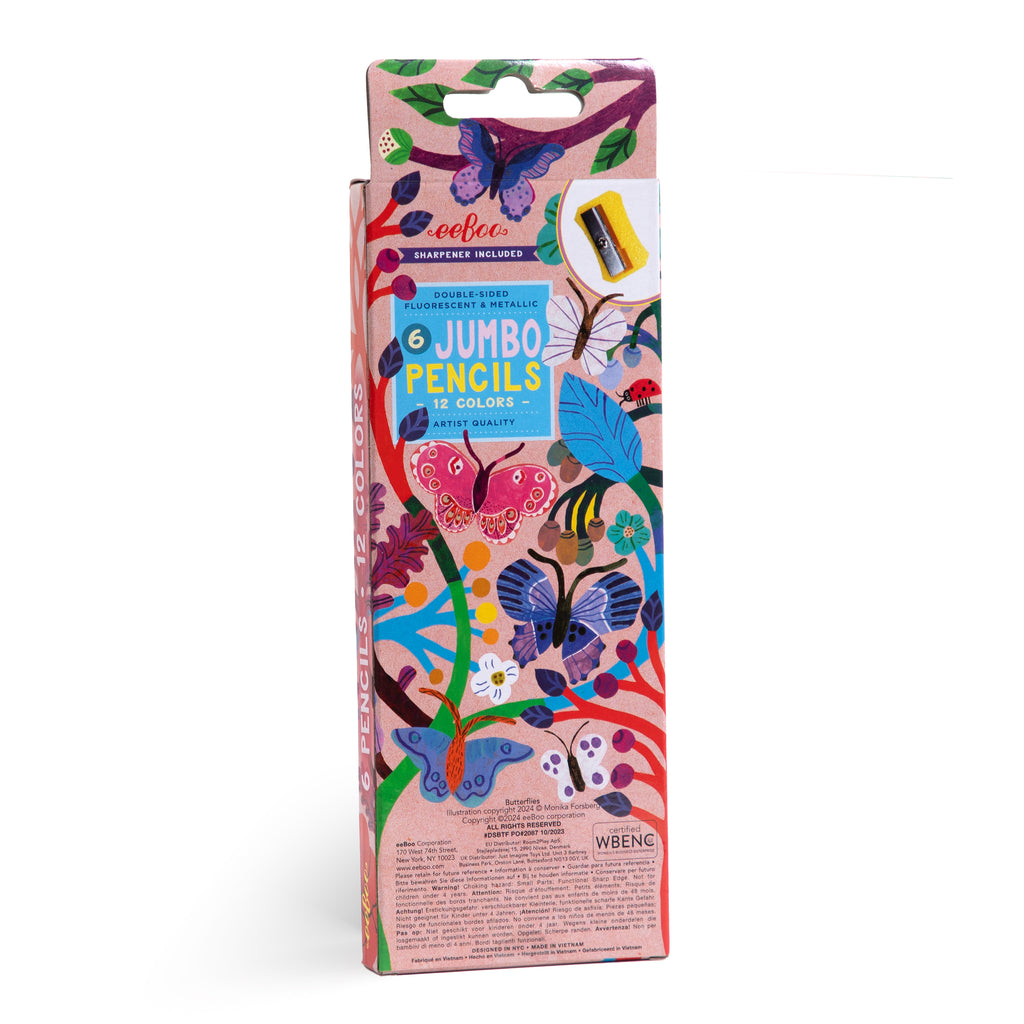 Butterflies 6 Jumbo Special Pencils