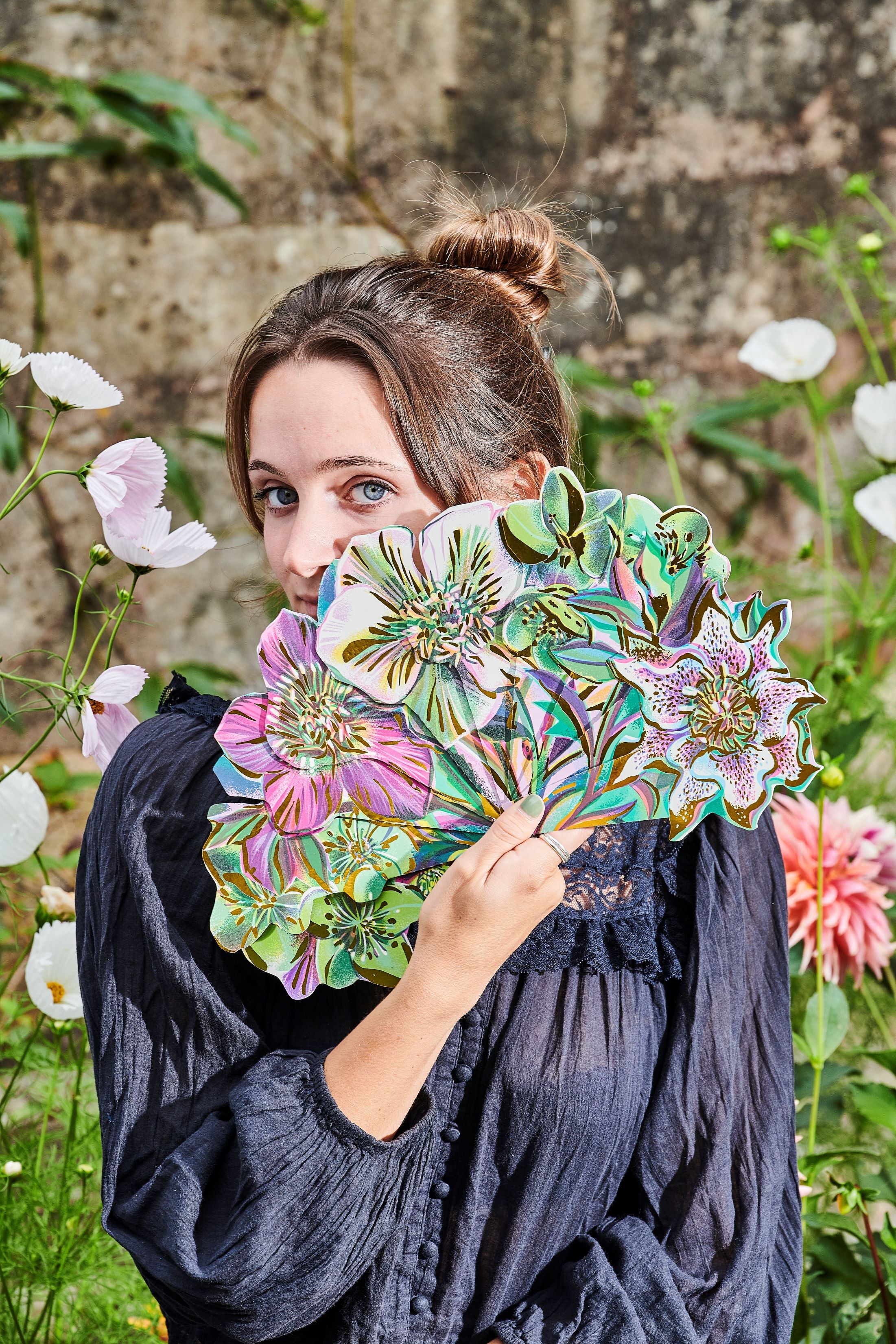 Artist Paper Fan Bundle Flowers (6)