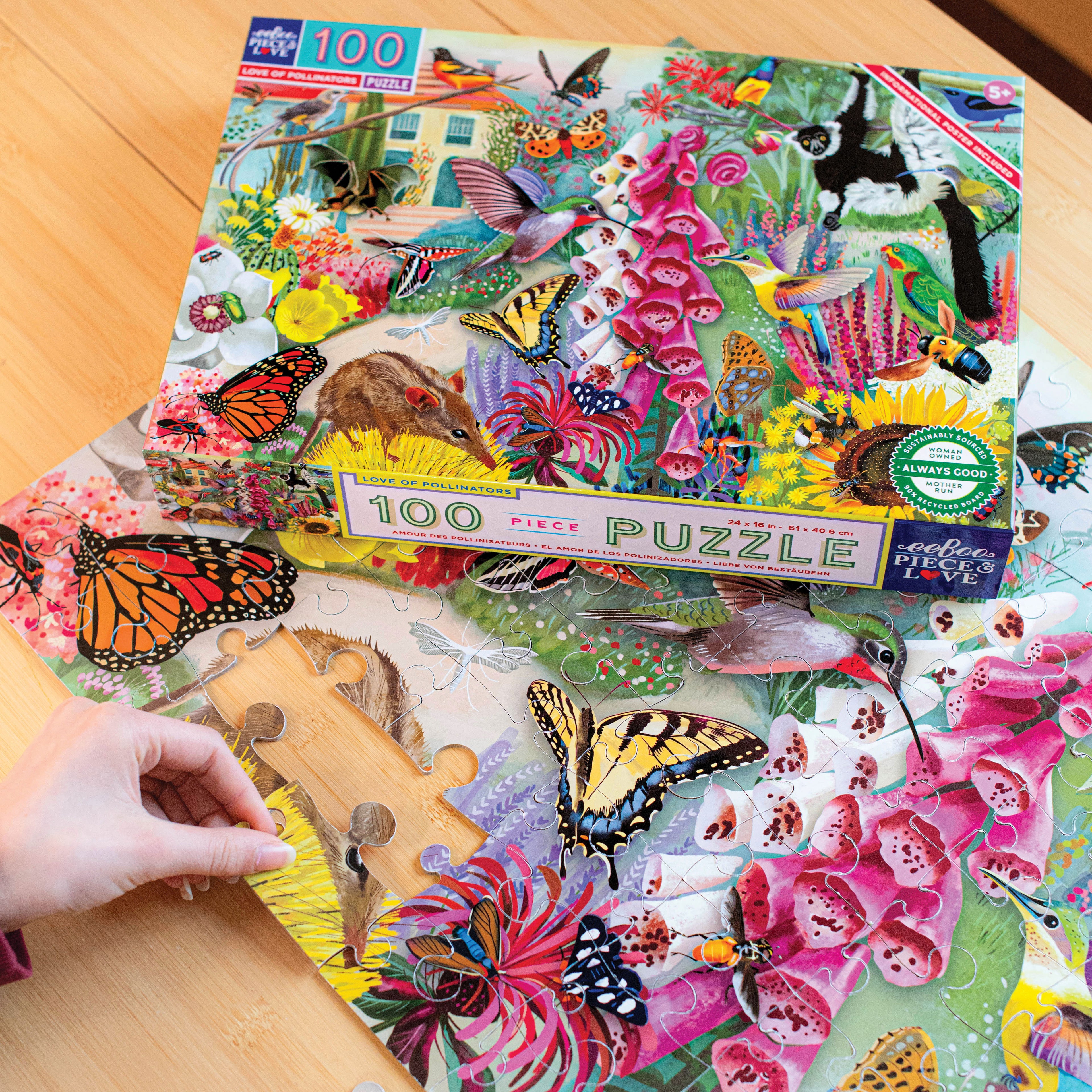 Love of Pollinators 100 Piece Puzzle