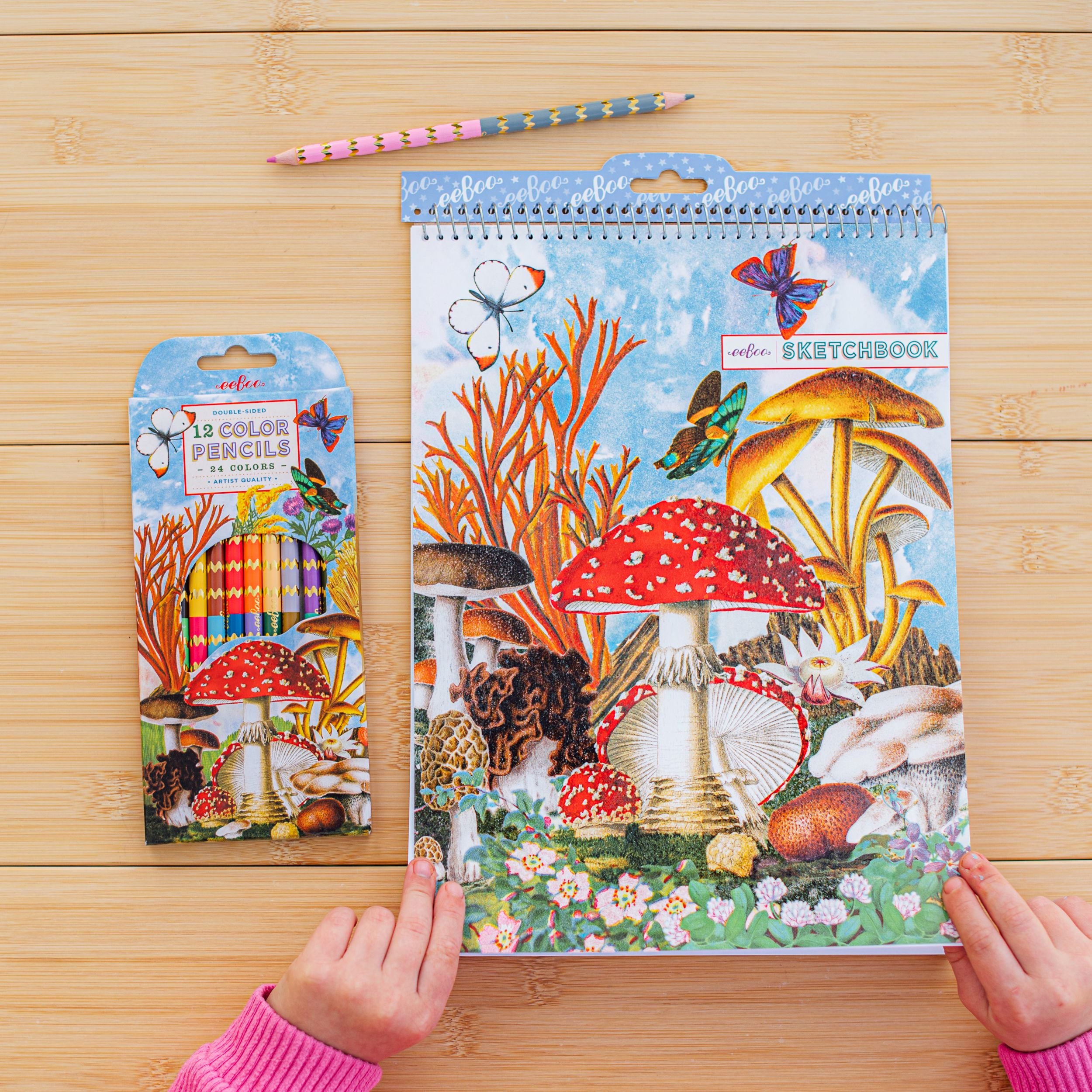 Mushroom 12 Double Sided Color Pencils