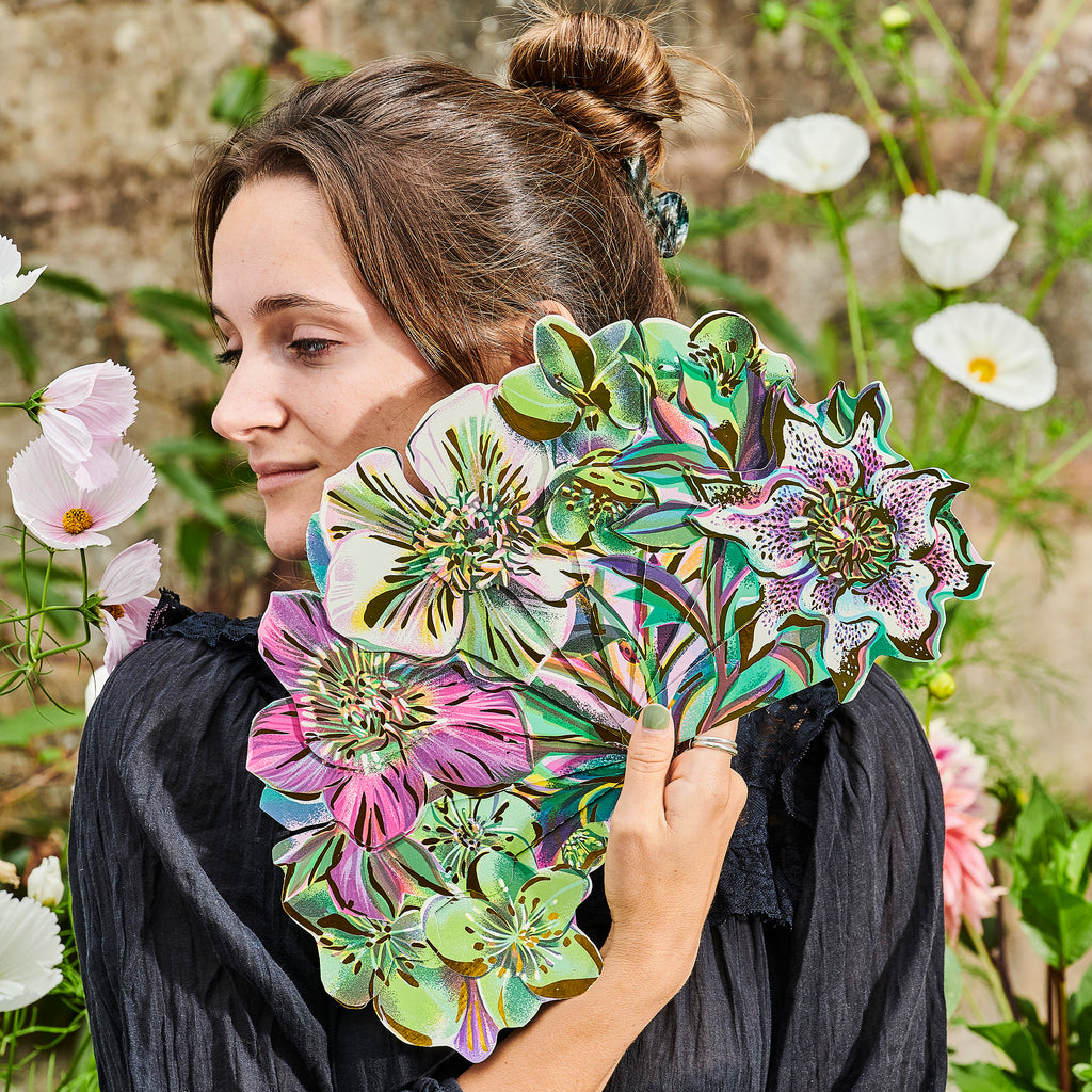 Artist Paper Fan Bundle Flowers (6)