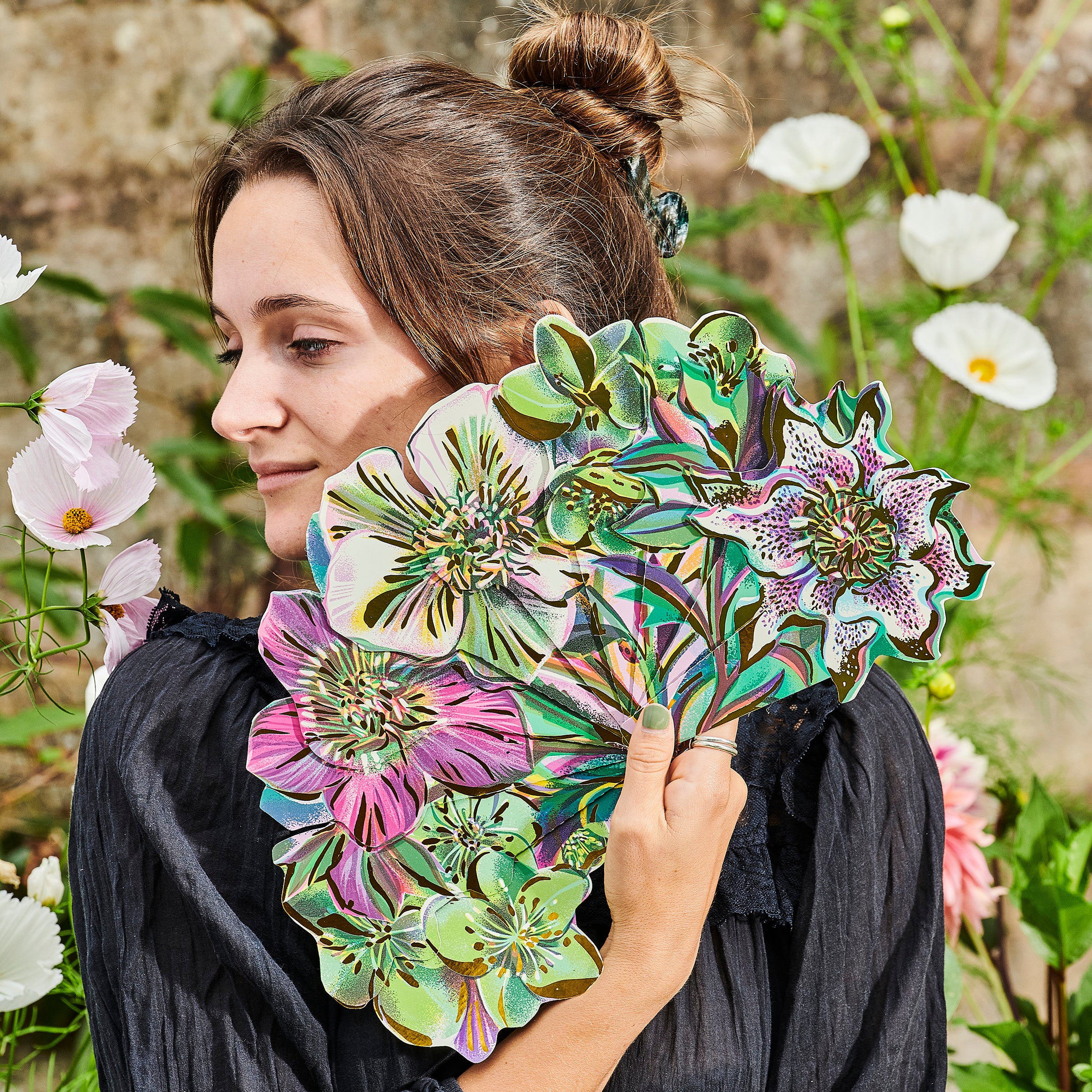Artist Paper Fan Bundle Flowers (6)