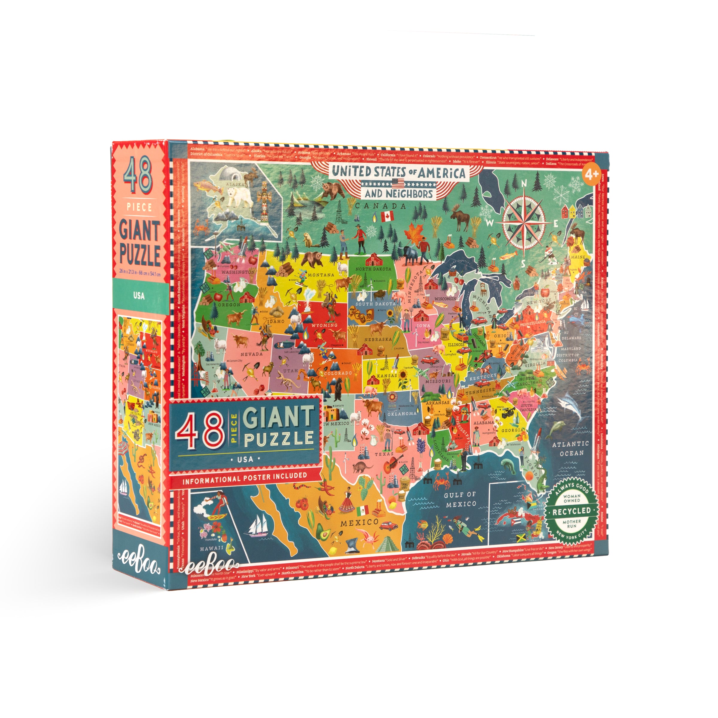 USA Map 48 Piece Giant Puzzle