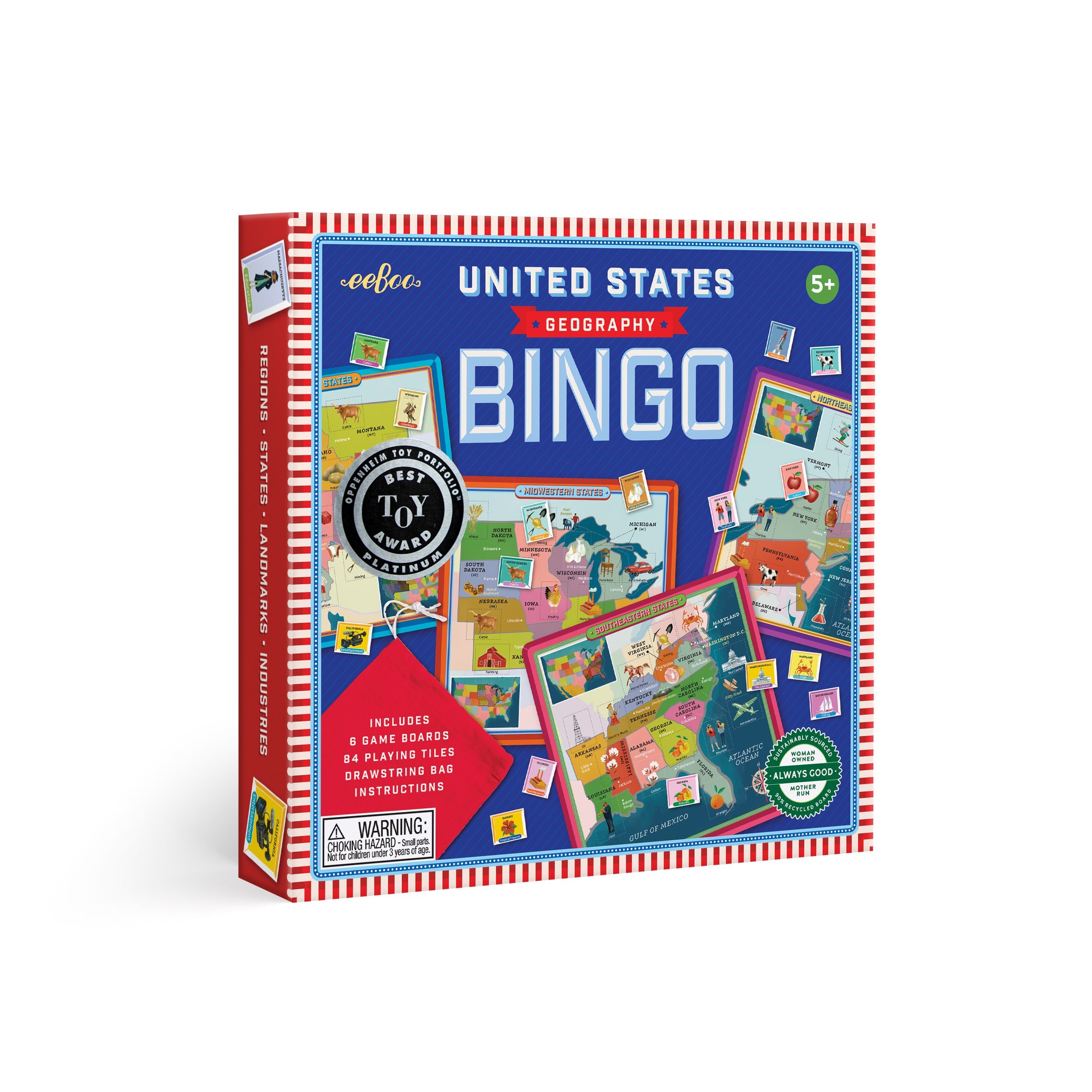 United States Geography Bingo game box. 