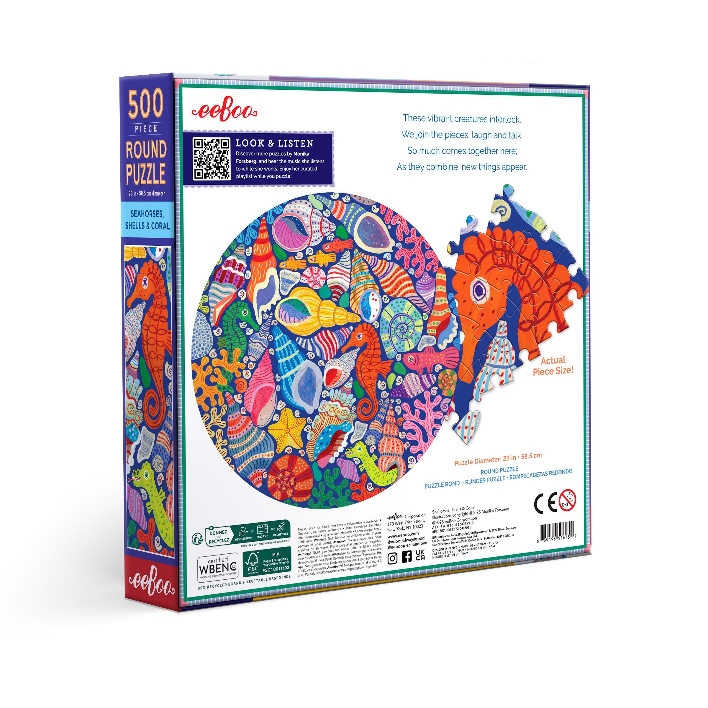Seahorses, Shells & Coral 500 Round Puzzle