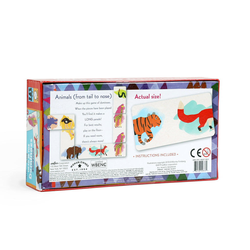 Animal Parade Head to Toe Dominoes