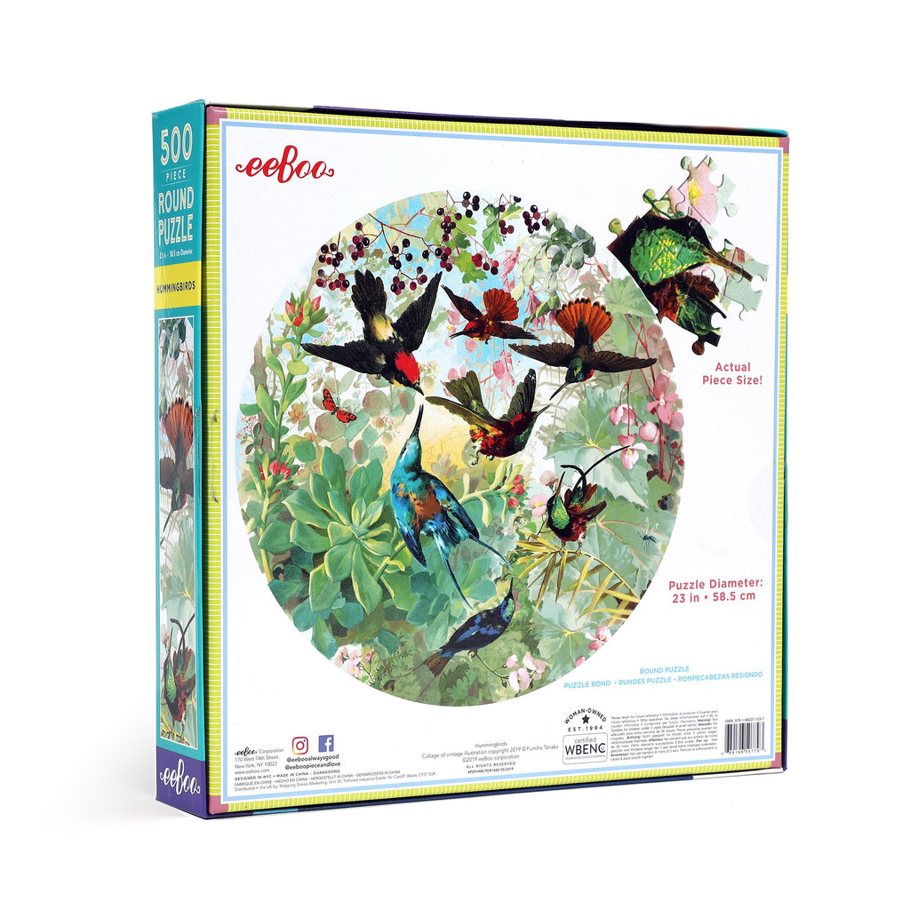 Hummingbirds 500 Piece Round Puzzle
