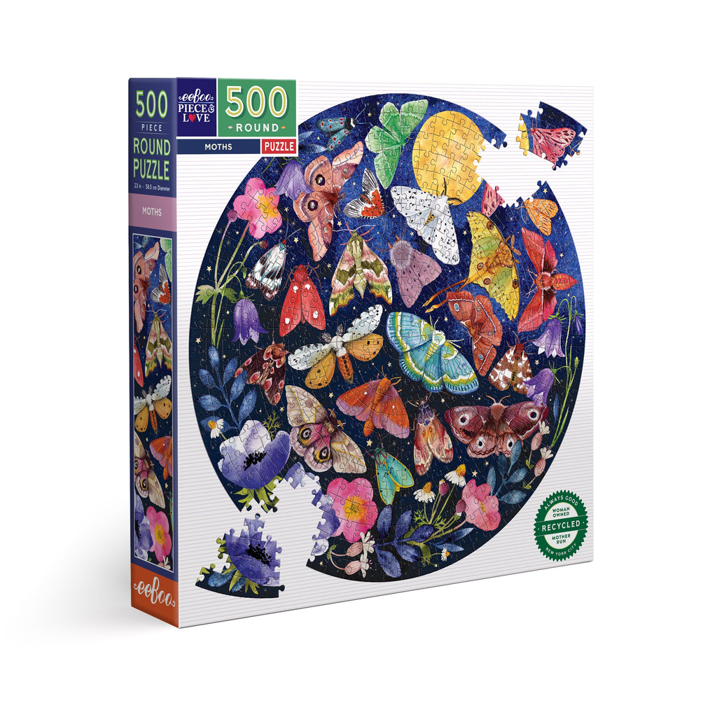 Moths 500pc Round Jigsaw Puzzle