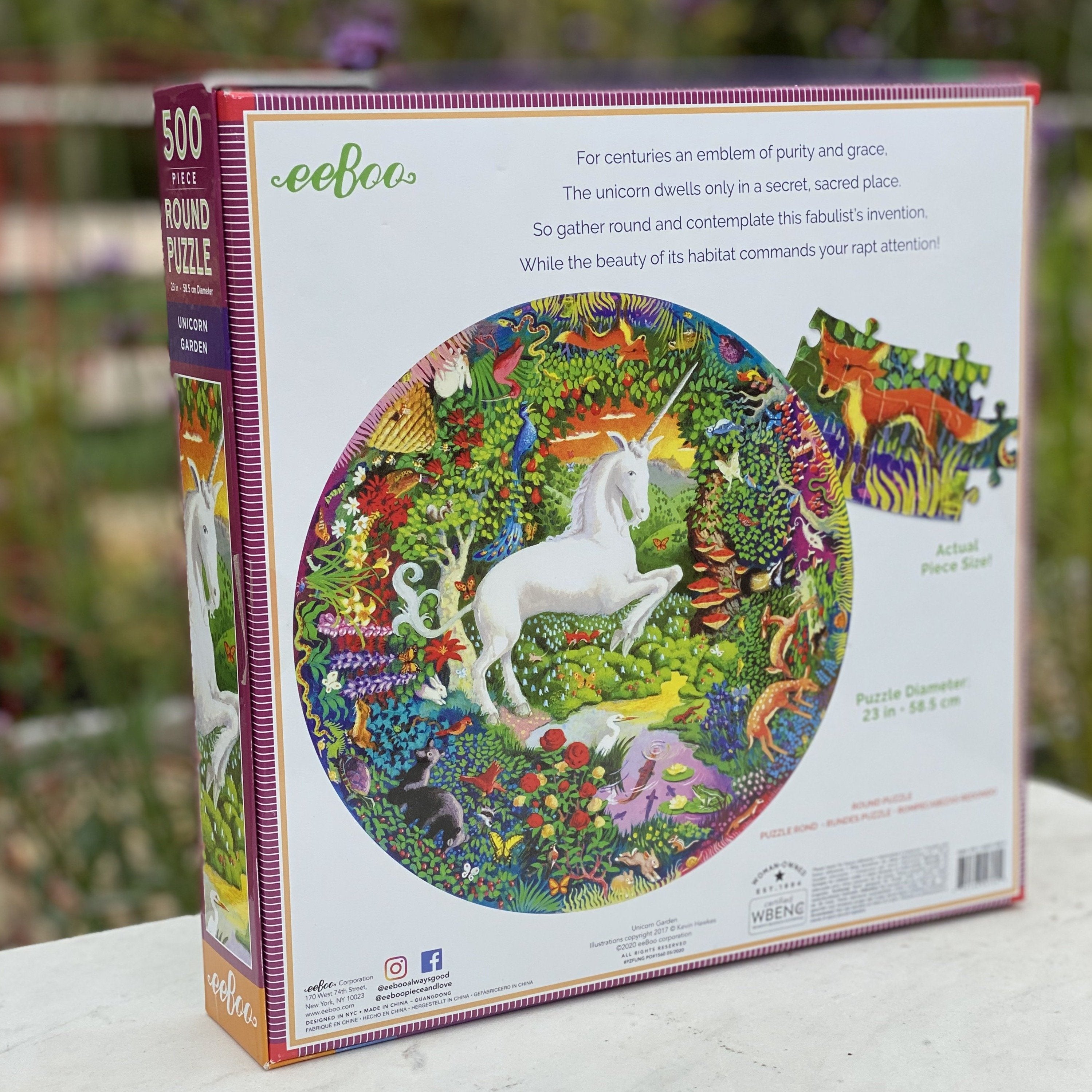Unicorn Garden 500 Piece Round Puzzle